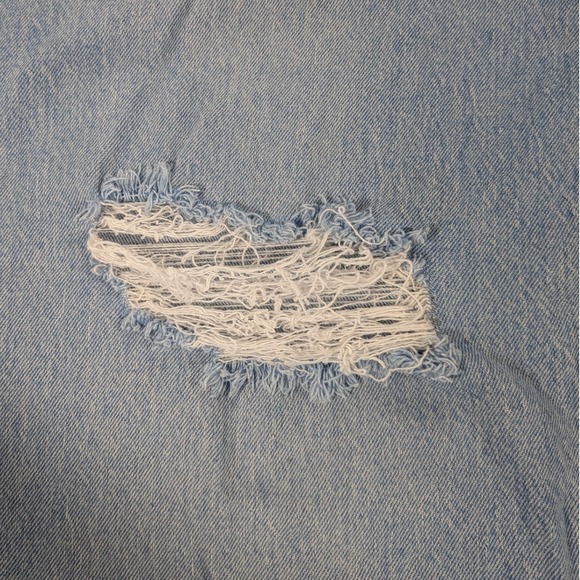 Old Navy Jeans Women 14 Lt. Denim Sky Hi Rise Wide Leg Distress Raw Hem 90's y2k - Picture 5 of 12